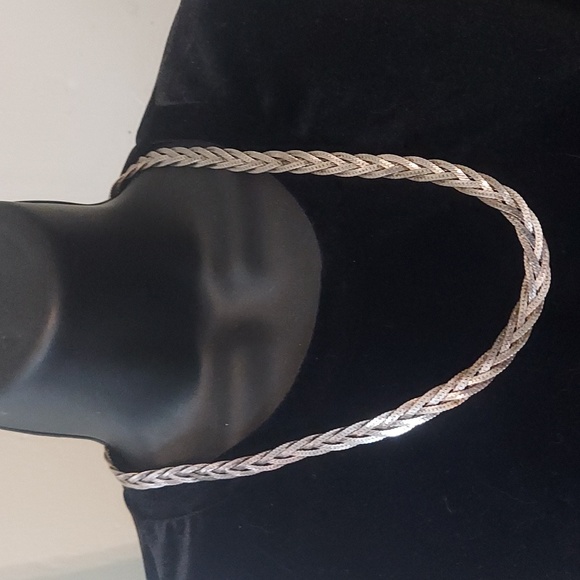 Vintage Sterling Braided Necklace - Picture 2 of 5